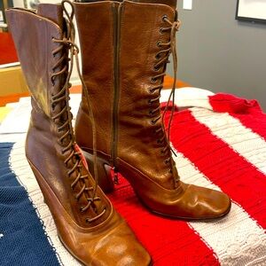 Prada Leather Lace up Boots 38.5/8.5